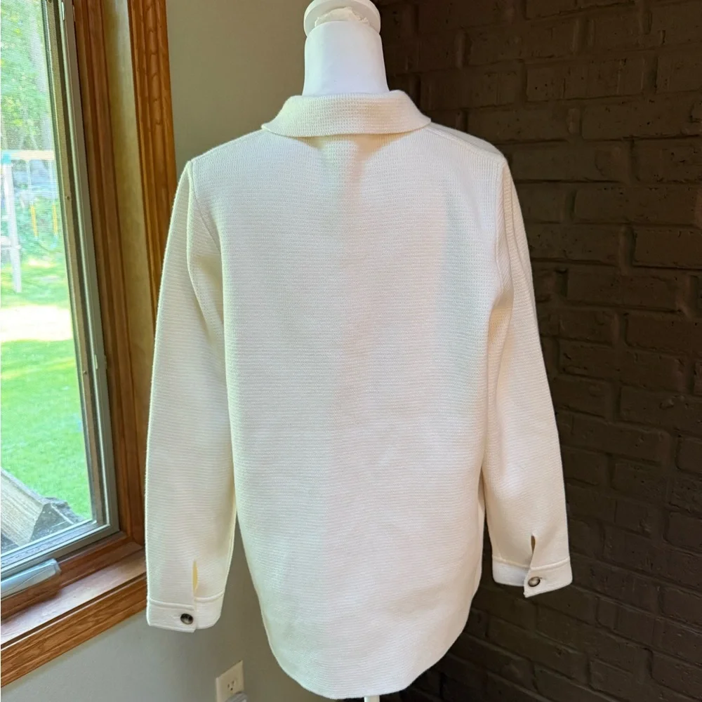 Sezane Will Knit Sweater Cardigan Size M Medium Cotton Wool Cream - Picture 4 of 8